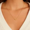 18K Gold Plated Interlocking Pendant Adjustable Necklace