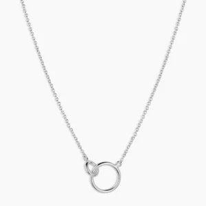 Silver Plated Interlocking Pendant Adjustable Necklace