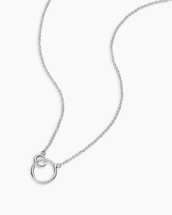 Silver Plated Interlocking Pendant Adjustable Necklace