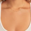 18K Gold Plated Maroon Enamel Necklace